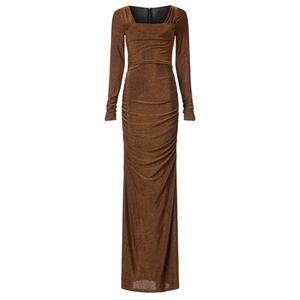 Black Halo Long Sleeve Rafaela Maxi in Bronze, Size US 2